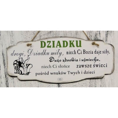 Tabliczka na Dzień Dziadka - Dziadku drogi